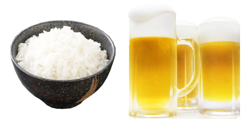 ご飯とビール